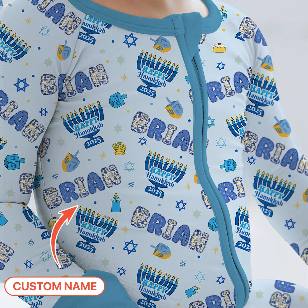 Custom name Happy Hanukkah 2025 Convertible Zippy