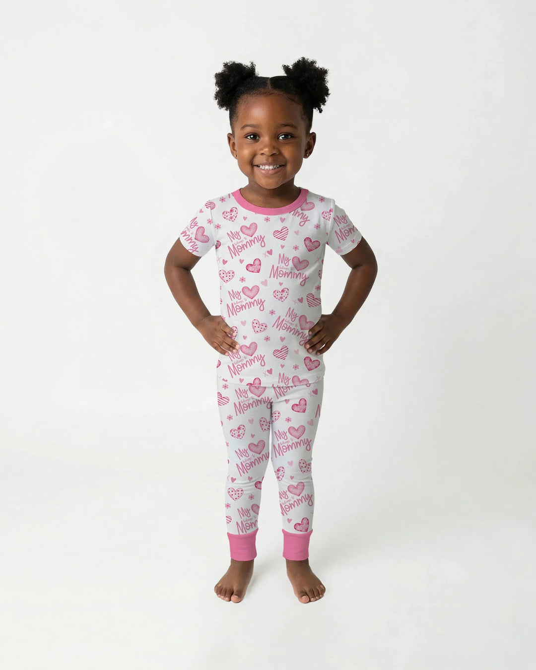 My Heart Belongs To Mommy Bamboo Two Piece Short Sleeve Pajama Set