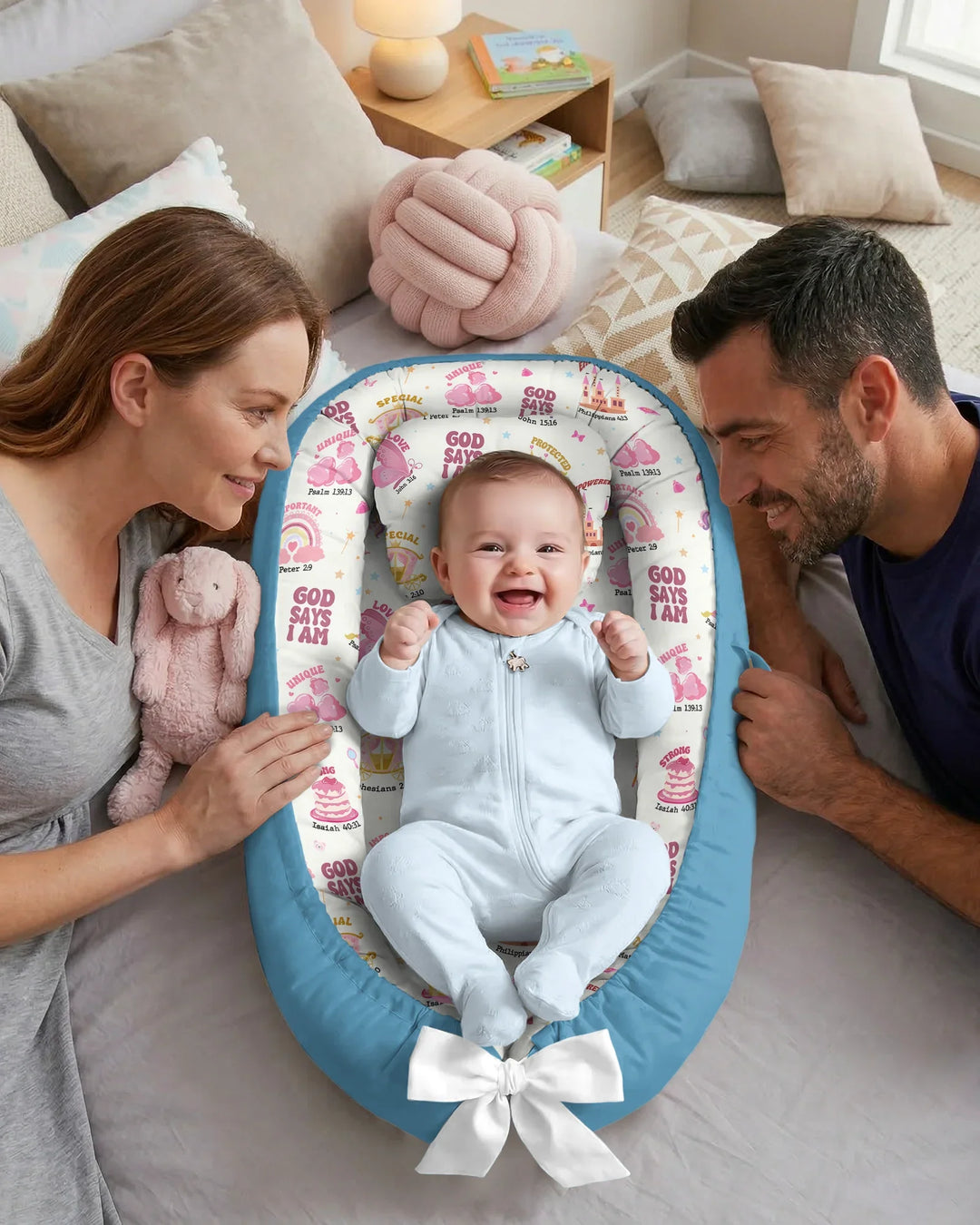 God Says I Am Girl Bamboo Baby Nest Bed