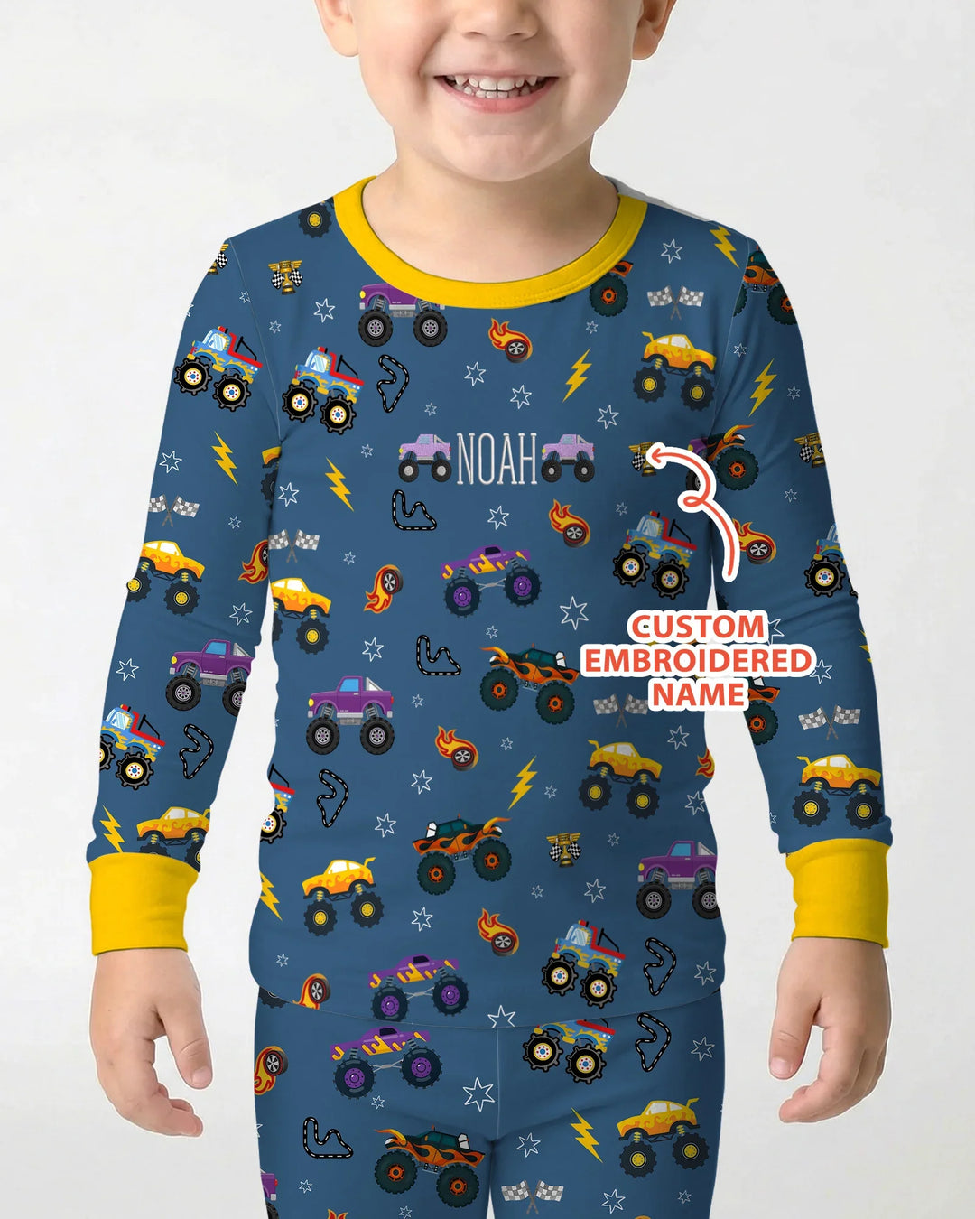 Zweiteiliges Langarm-Pyjama-Set mit Sommerfrüchten