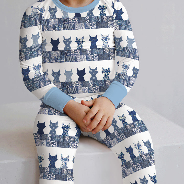 Midnight Feline Two Piece Long Sleeve Pajama Set