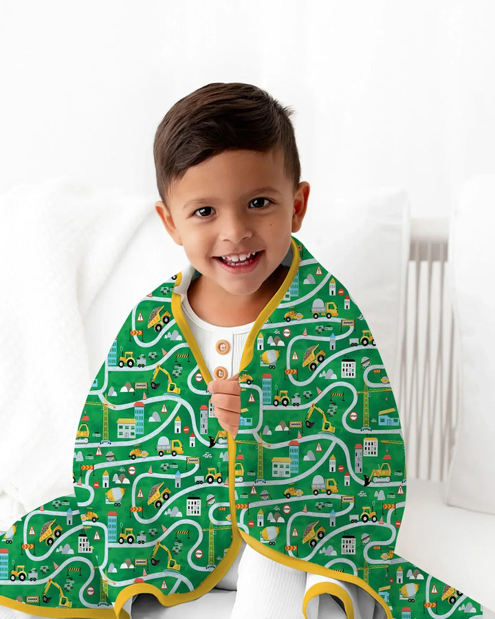 Little Builder Construction Zone Bamboo Blanket