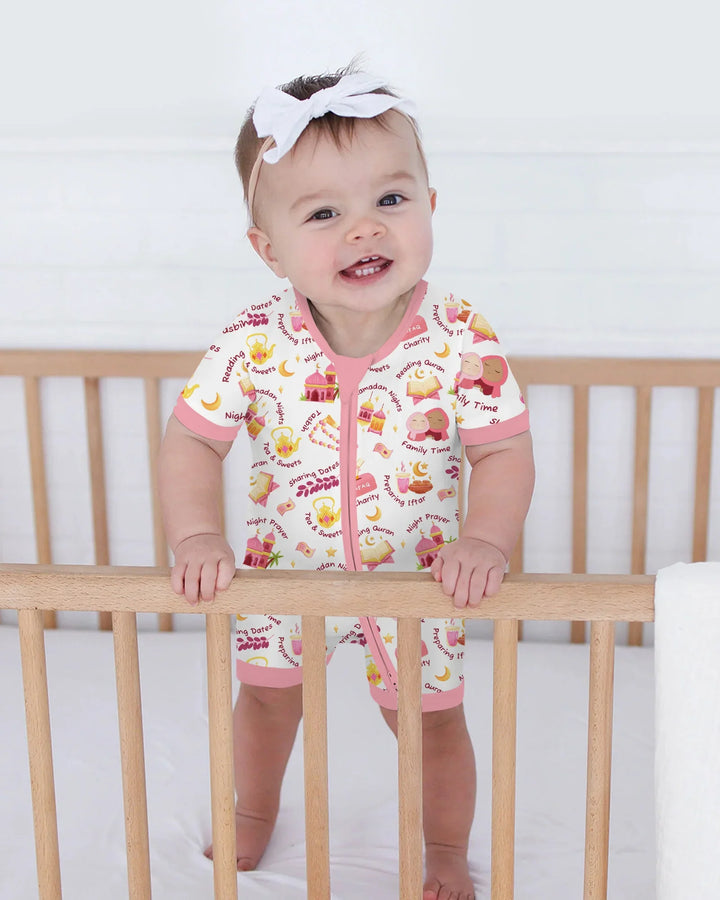 Ramadan Mubarak Matching Family Shorty Zippy