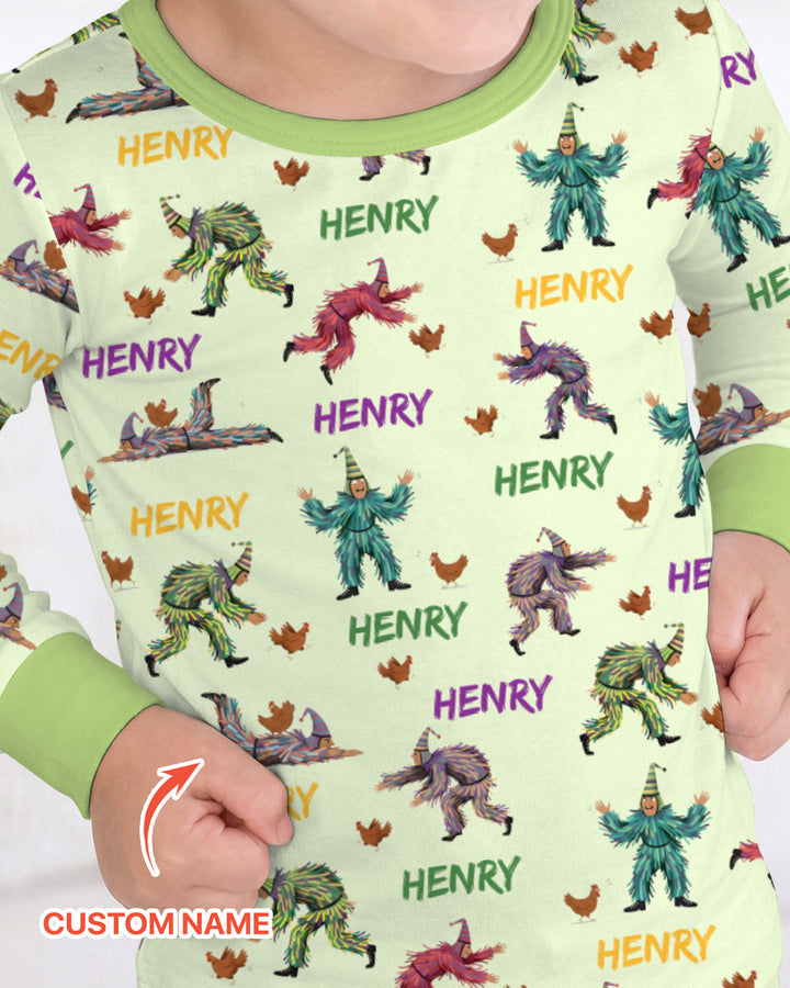 Zweiteiliges Langarm-Pyjama-Set mit Sommerfrüchten