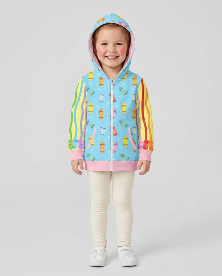 Kapuzenpullover aus Bambus mit hebräischem Alphabet und Reißverschluss