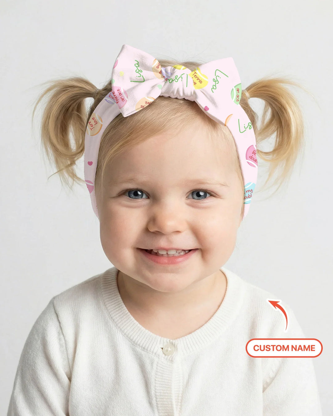Custom Name Tennis Candy Hearts Headband
