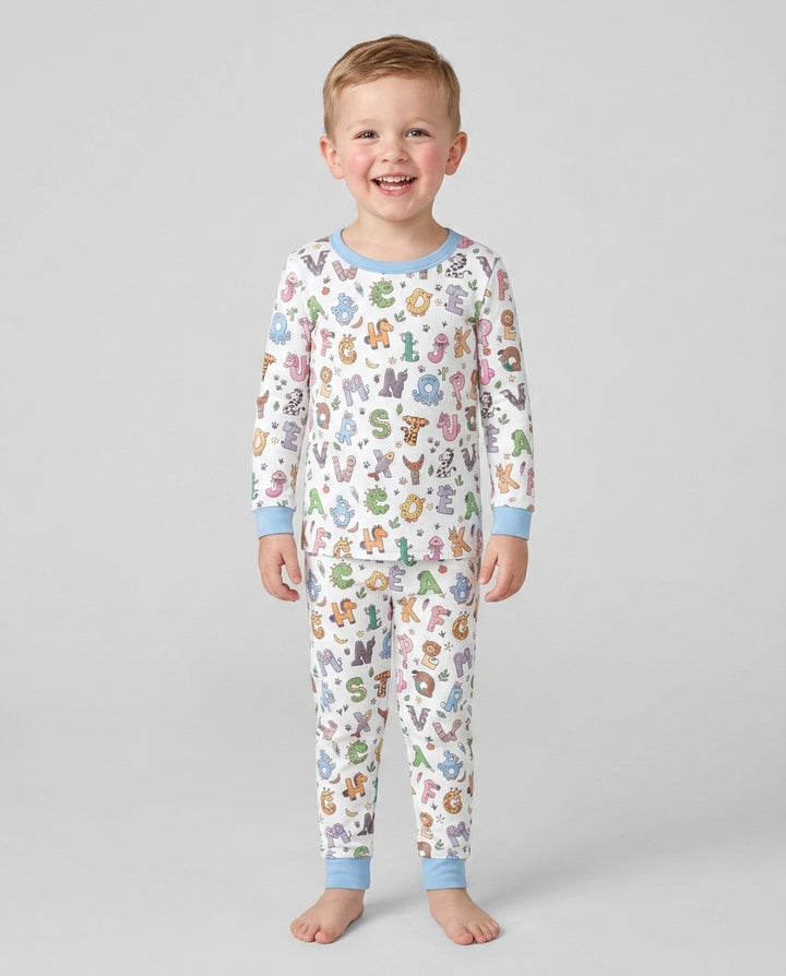 Zweiteiliges Langarm-Pyjama-Set mit Sommerfrüchten