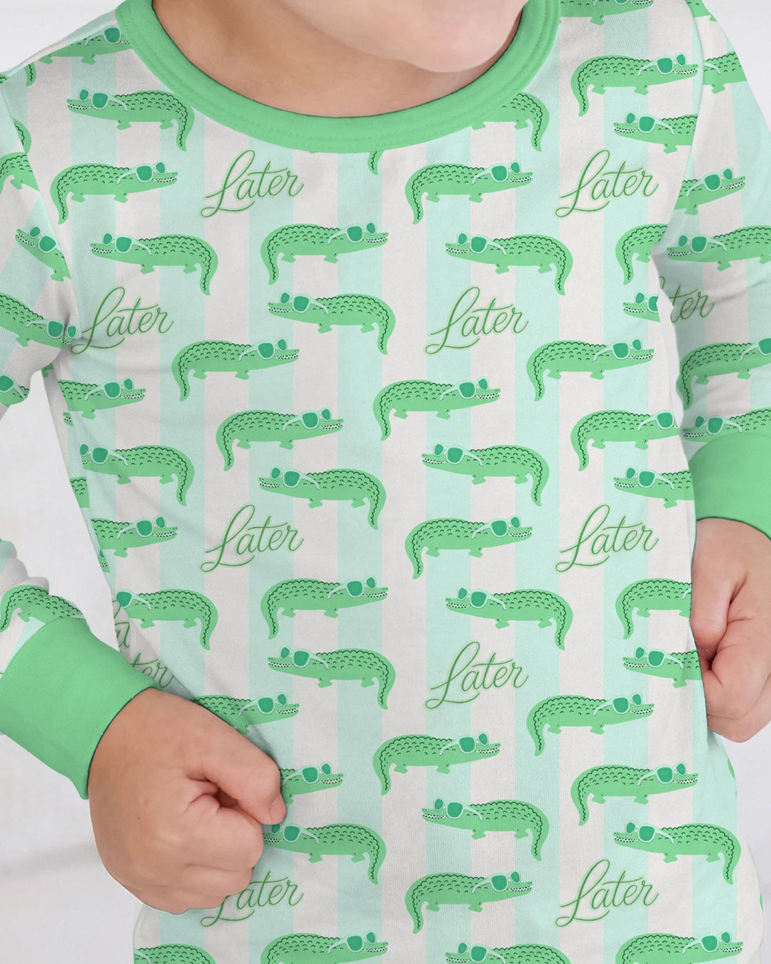 Later Gator Bamboo Two Piece Long Sleeve Pajama Set