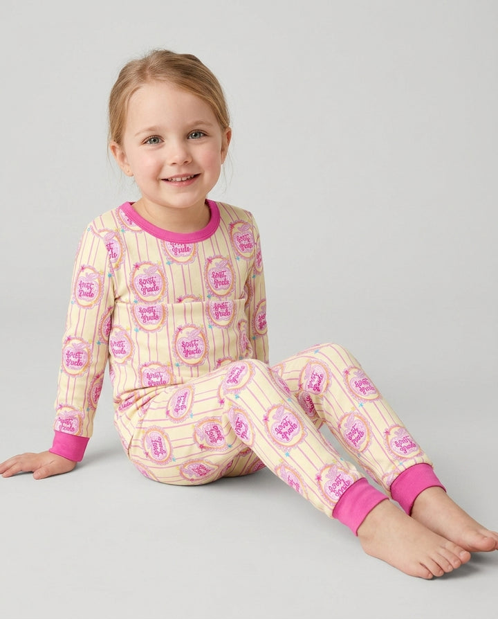 Conjunto de pijama de dos piezas de bambú con mangas largas, plantilla PERSONALIZADA