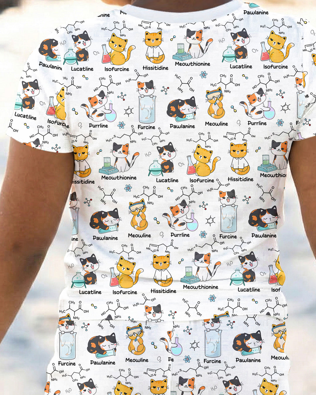Biochemistry Cat Bamboo Two Piece Short Sleeve Pajama Set