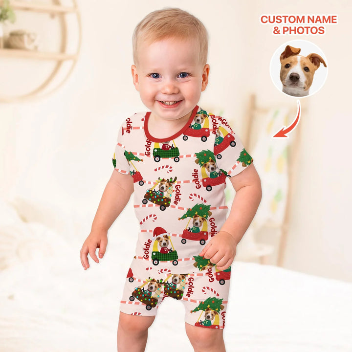 Zweiteiliges Pyjama-Set mit kurzen Ärmeln und Shorts im Sommer-Design