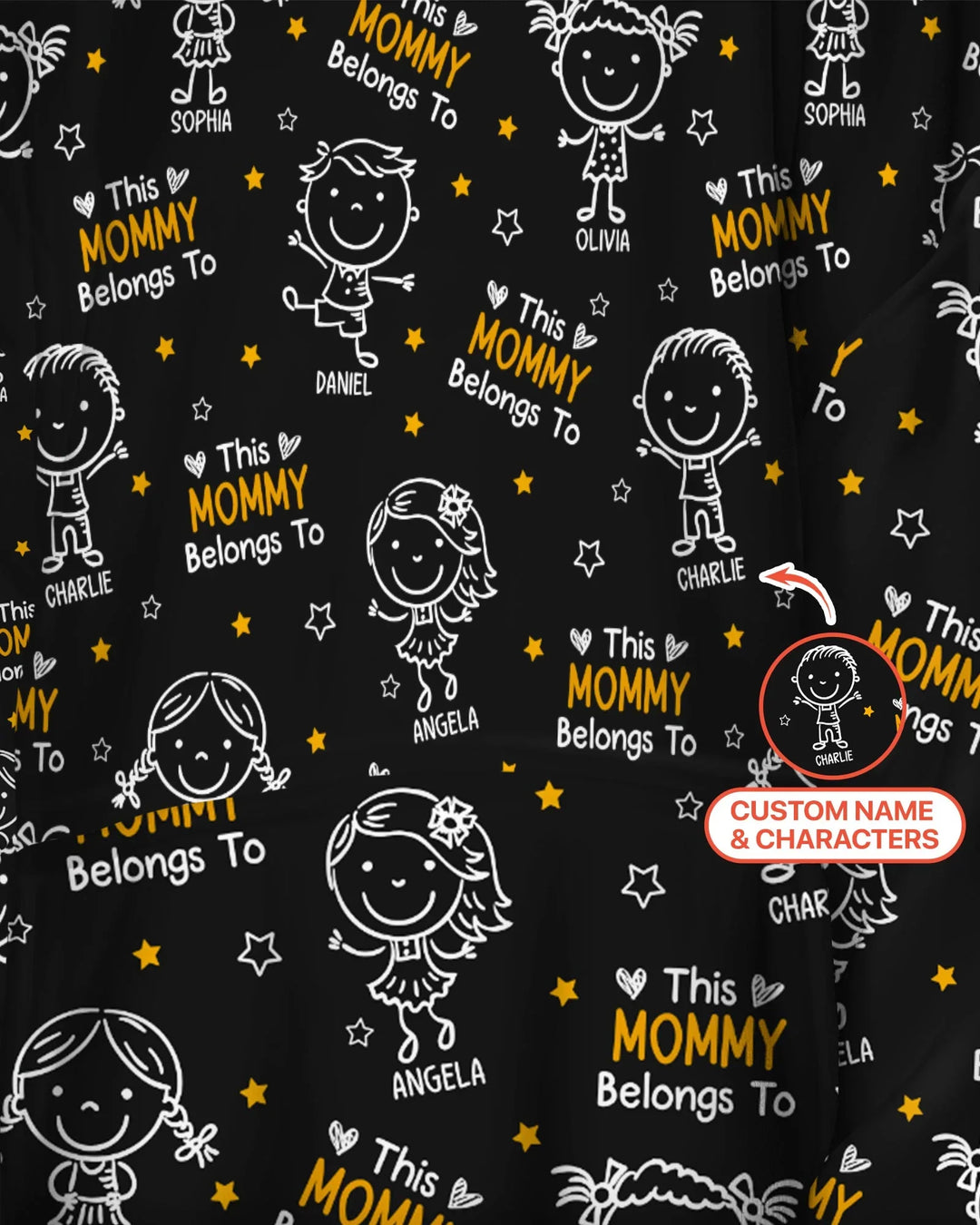 Custom Name "This Mommy Belongs To" Doodle Bamboo Blanket Hoodie