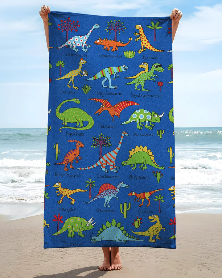Dino Discovery Parade Bamboo Beach Towel