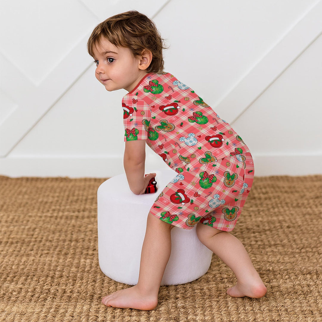 Magical Mouse Christmas Two Piece Short Sleeve Shorts Pajama Set