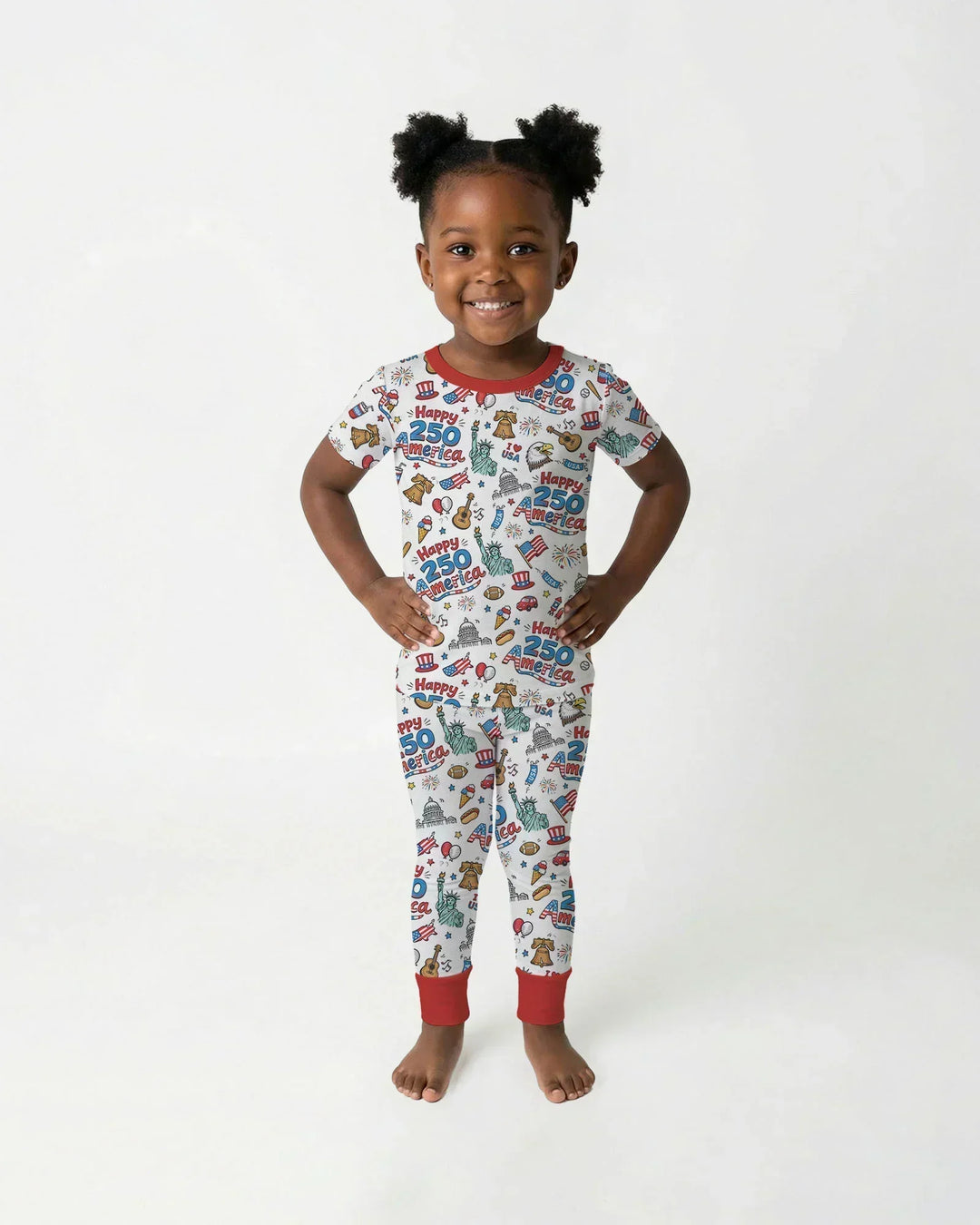 Zweiteiliges, kurzärmliges Pyjama-Set mit Marienkäfern