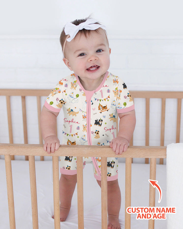 Plantilla PERSONALIZADA de Bambú Pijama Corto con Cremallera