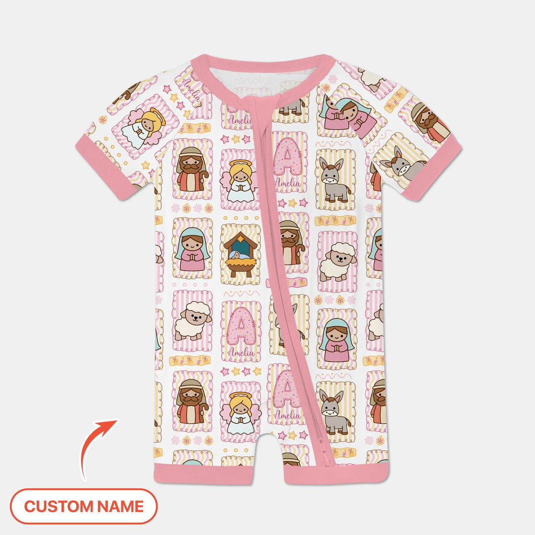 Custom Name Christmas Nativity Shorty Zippy
