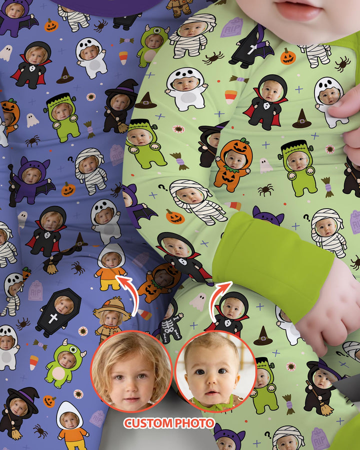Custom Photo Little Halloween Crew Bamboo Convertible Zippy