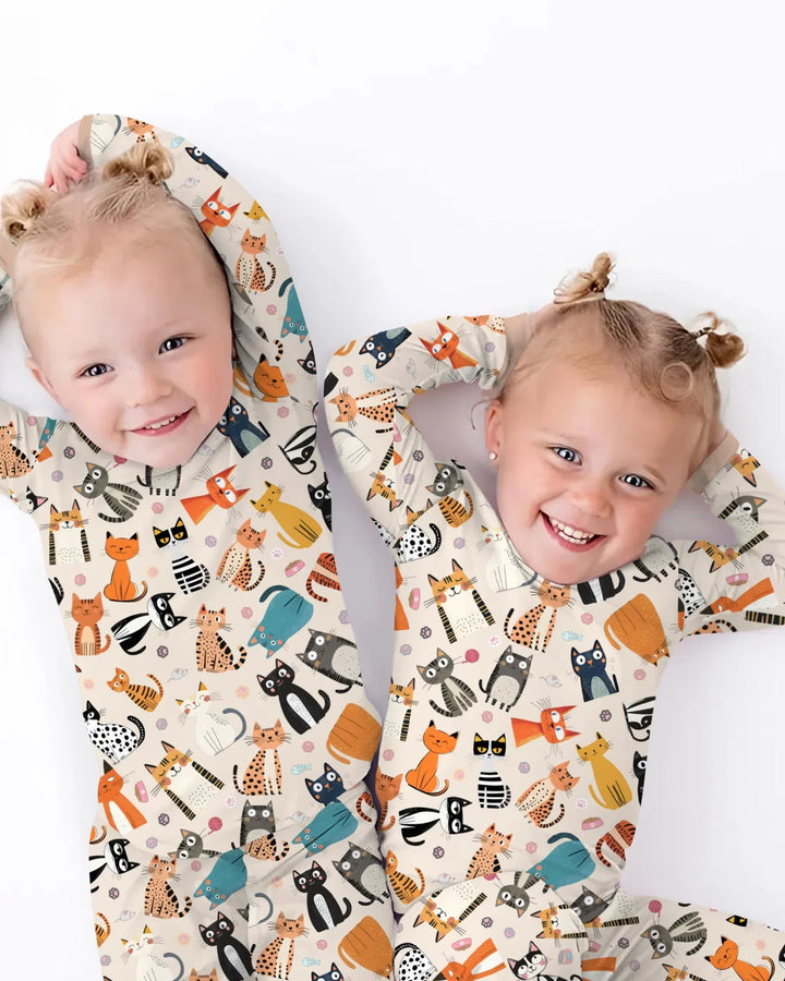 Zweiteiliges Langarm-Pyjama-Set mit Sommerfrüchten
