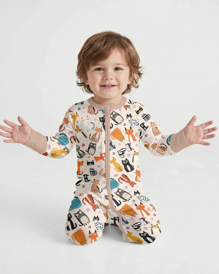 Goofy Mischief Cat Family Matching Bamboo Convertible Zippy