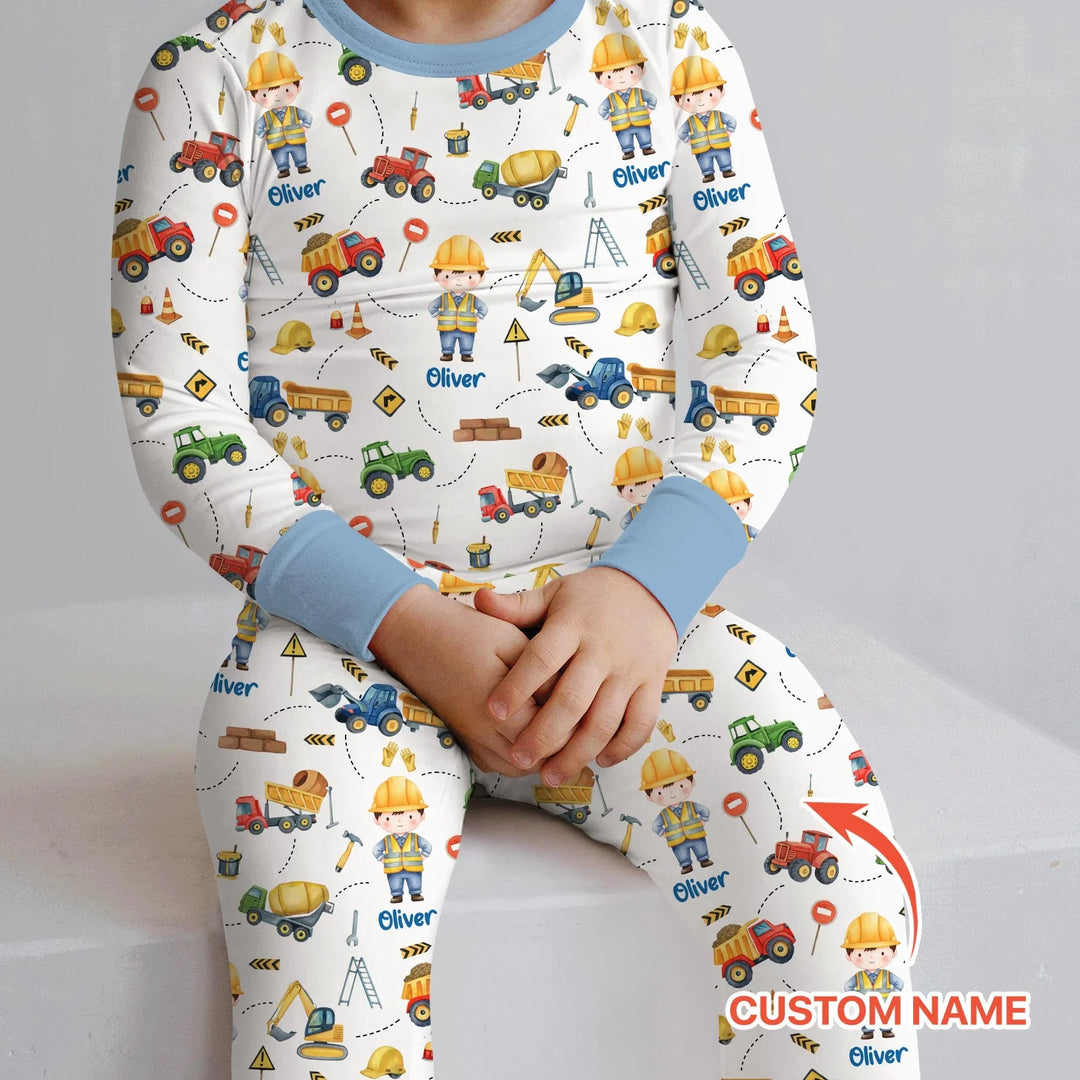Custom Character Little Digger Adventures Two Piece Long Sleeve Pajama Set