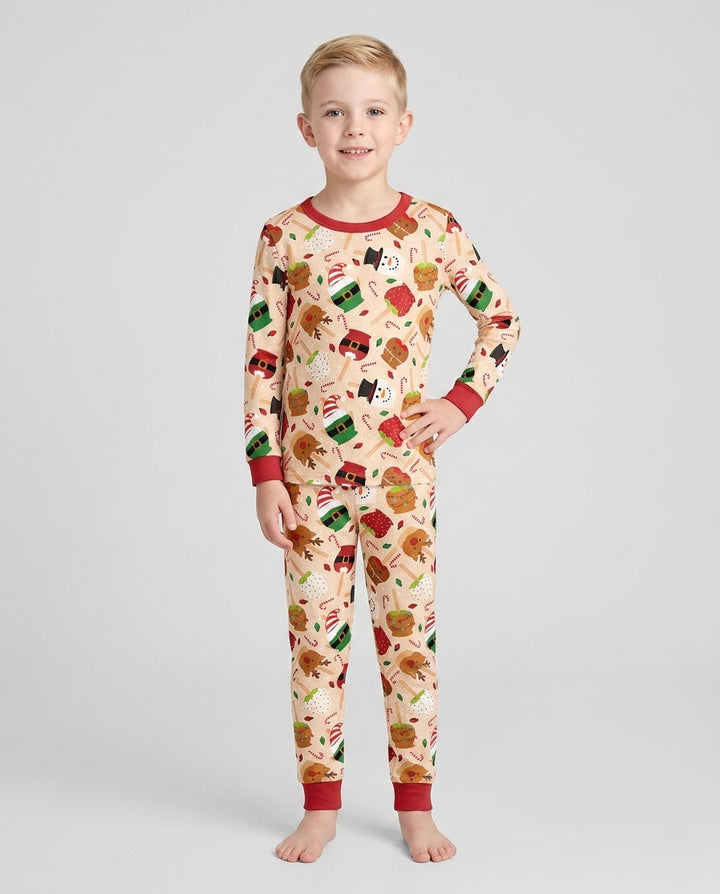 Zweiteiliges Langarm-Pyjama-Set mit Sommerfrüchten