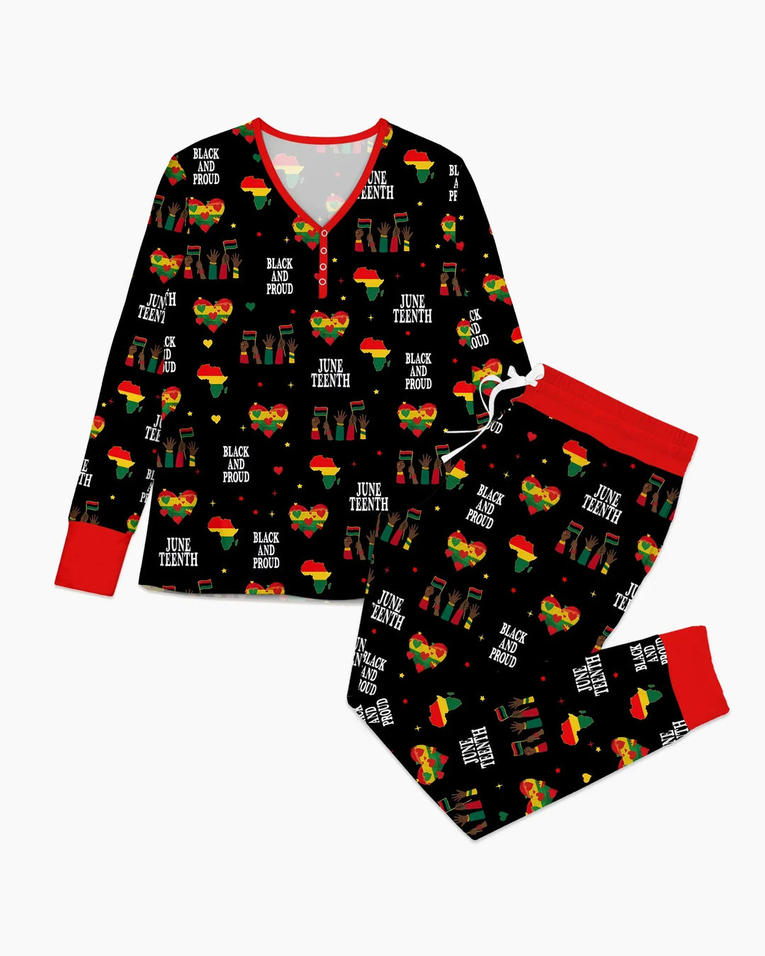 Juneteenth Black and Proud Bamboo Women Pajama Set