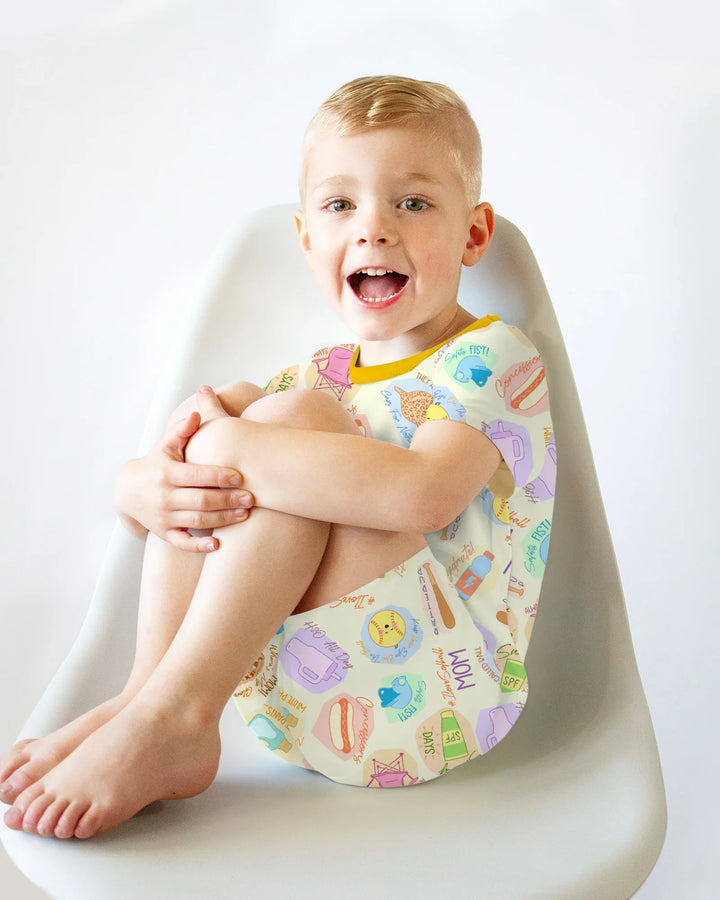 SoftBall Mom Saves The Days Two Piece Short Sleeve Shorts Pajama Set