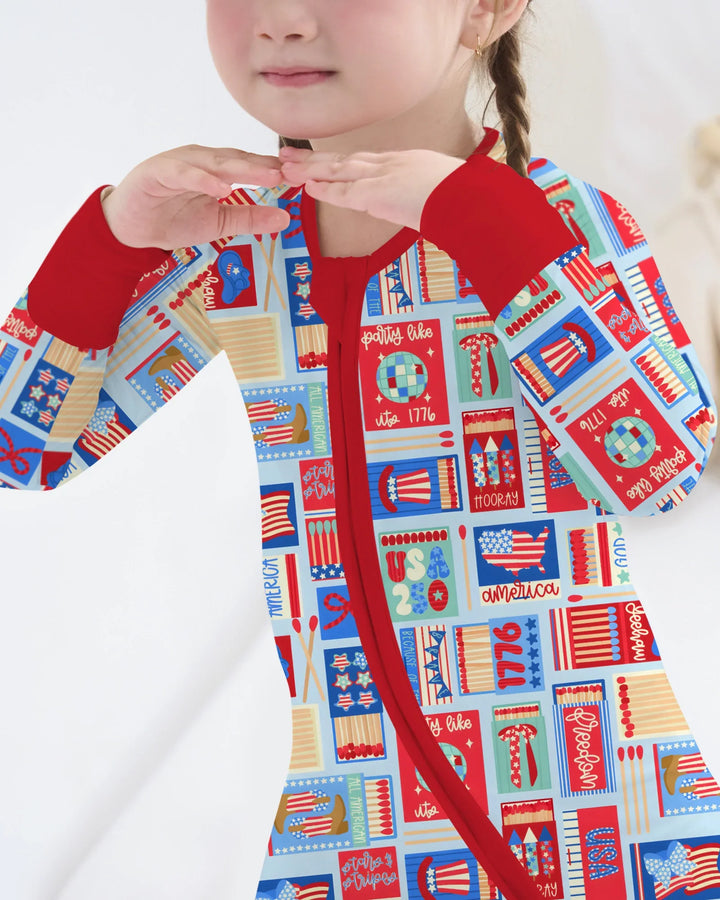 Patriotic Matchbox Family Matching Bamboo Convertible Zippy