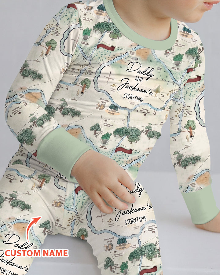 Conjunto de pijama de dos piezas de bambú con mangas largas, plantilla PERSONALIZADA