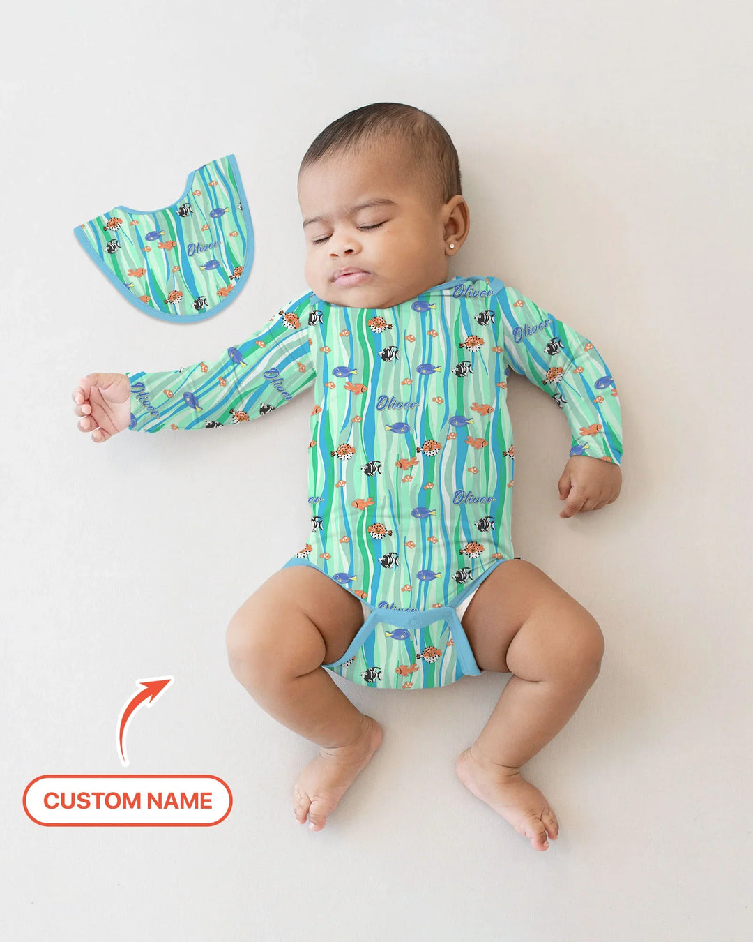 Custom Name Summer Beach Bamboo Bodysuit