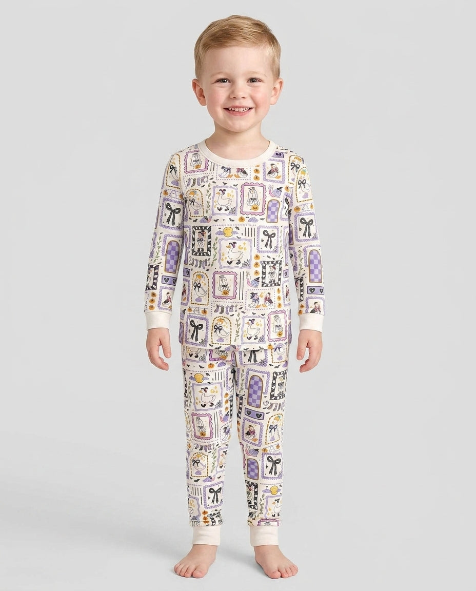 Just a Goose Halloween Bamboo Two Piece Long Sleeve Pajama Set