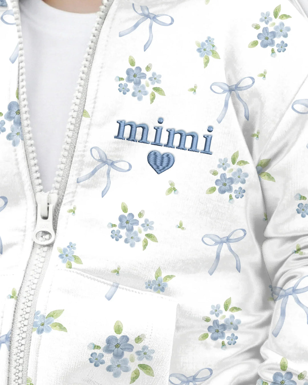 Mommy and Me Matching Embroidered Baby Bamboo Zip Hoodie