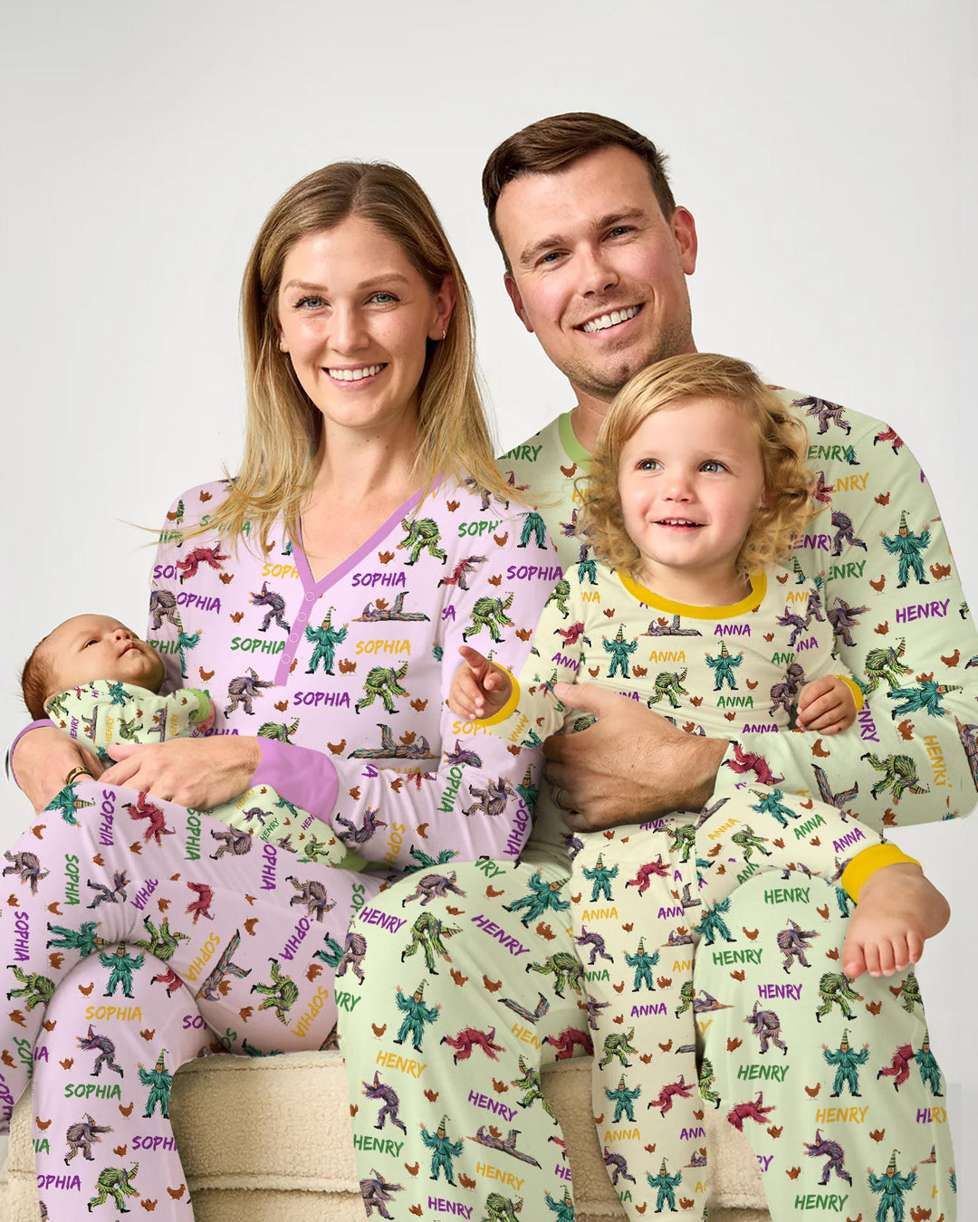 Zweiteiliges Langarm-Pyjama-Set mit Sommerfrüchten