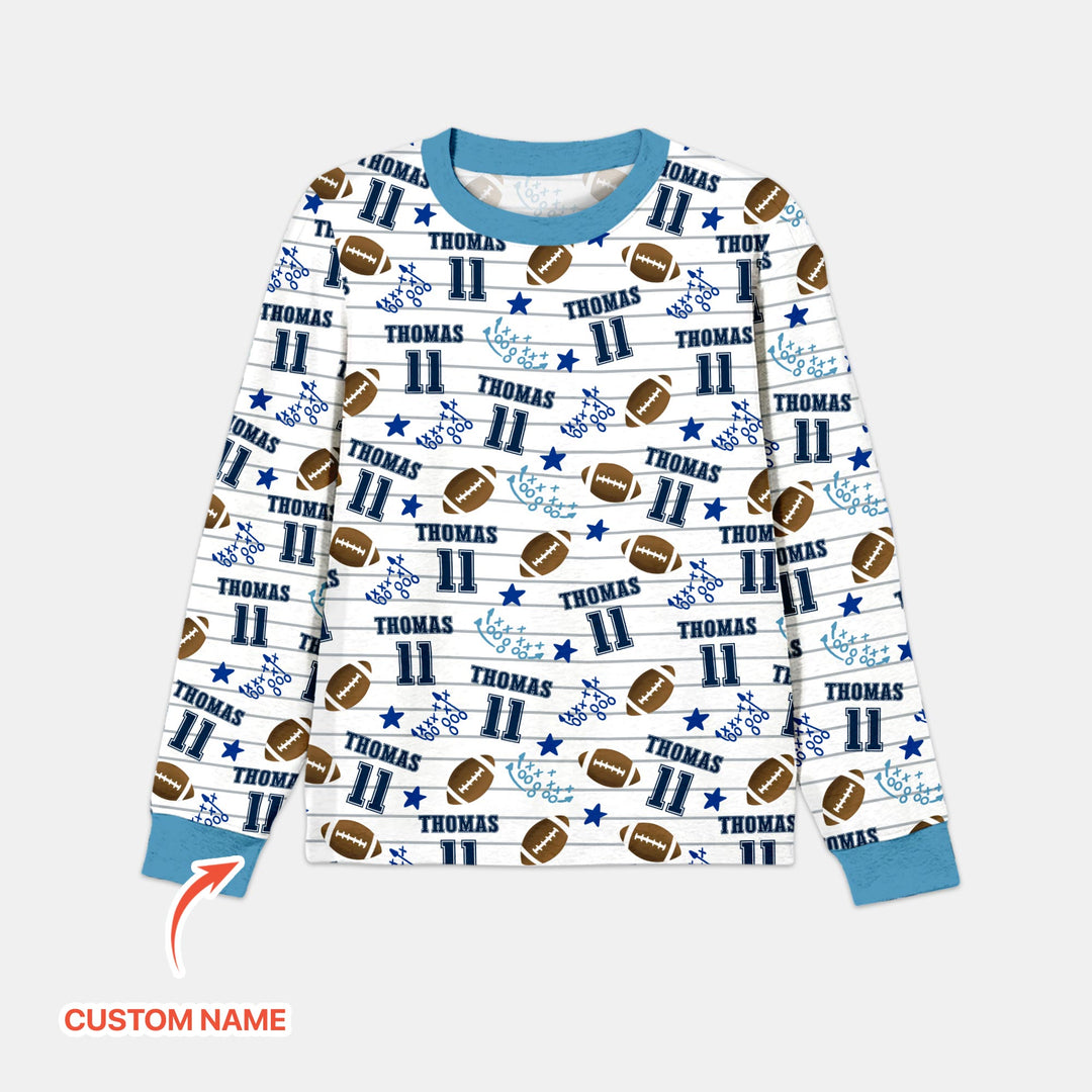 Custom Name Football Time Men's Pajama Set