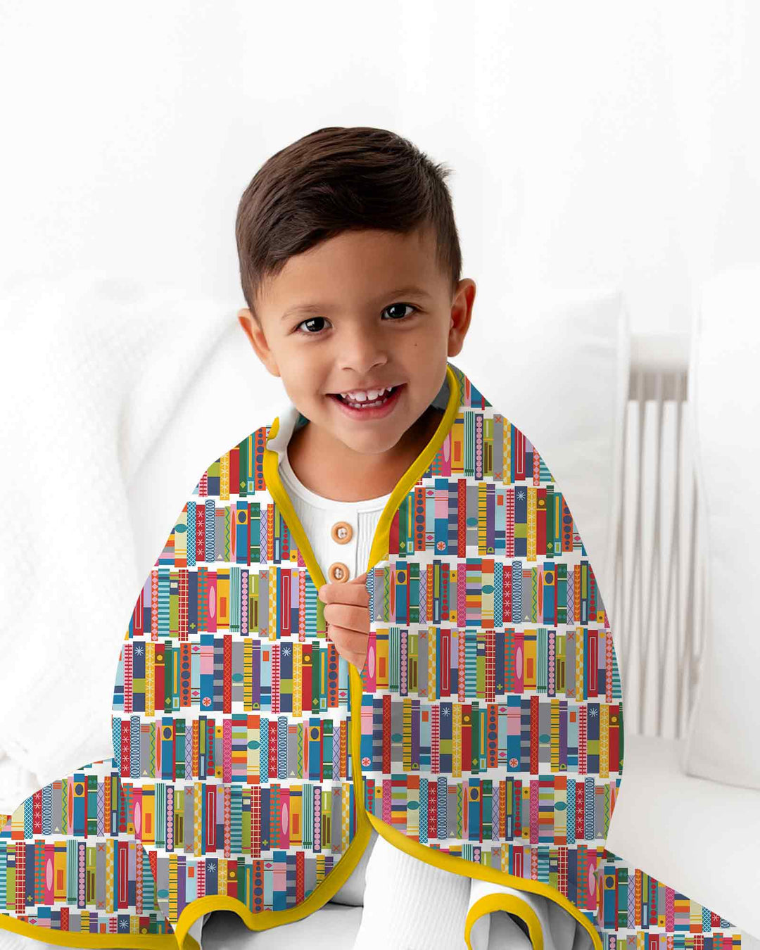 Rainbow Bookshelf Bamboo Blanket