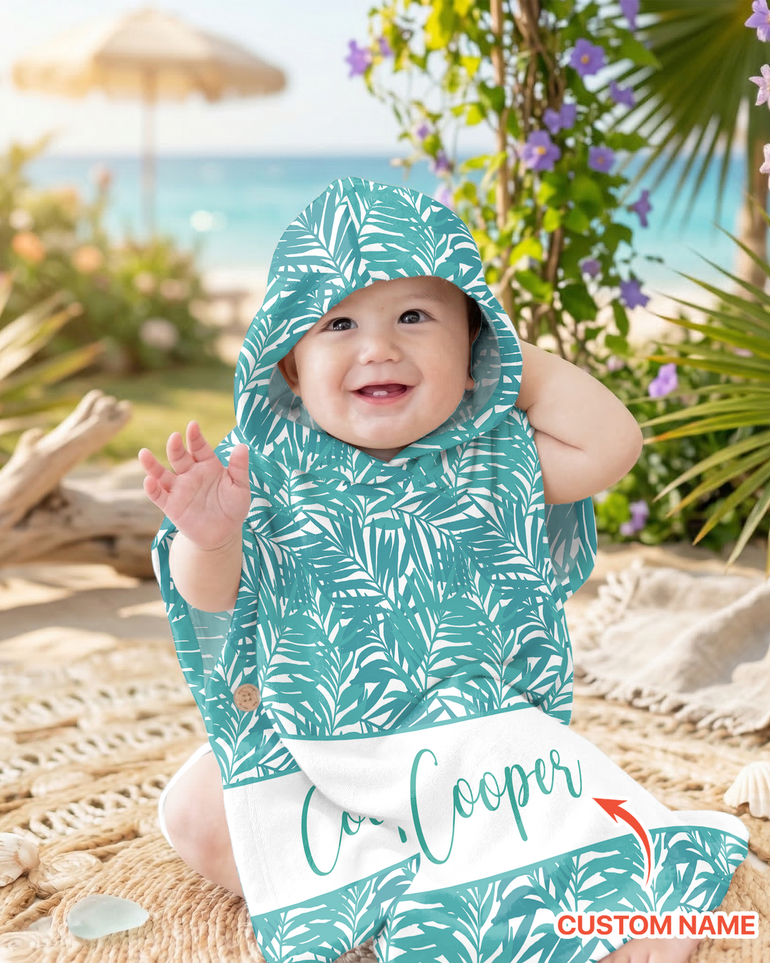Custom Photo Print Dog Bamboo Swim Poncho