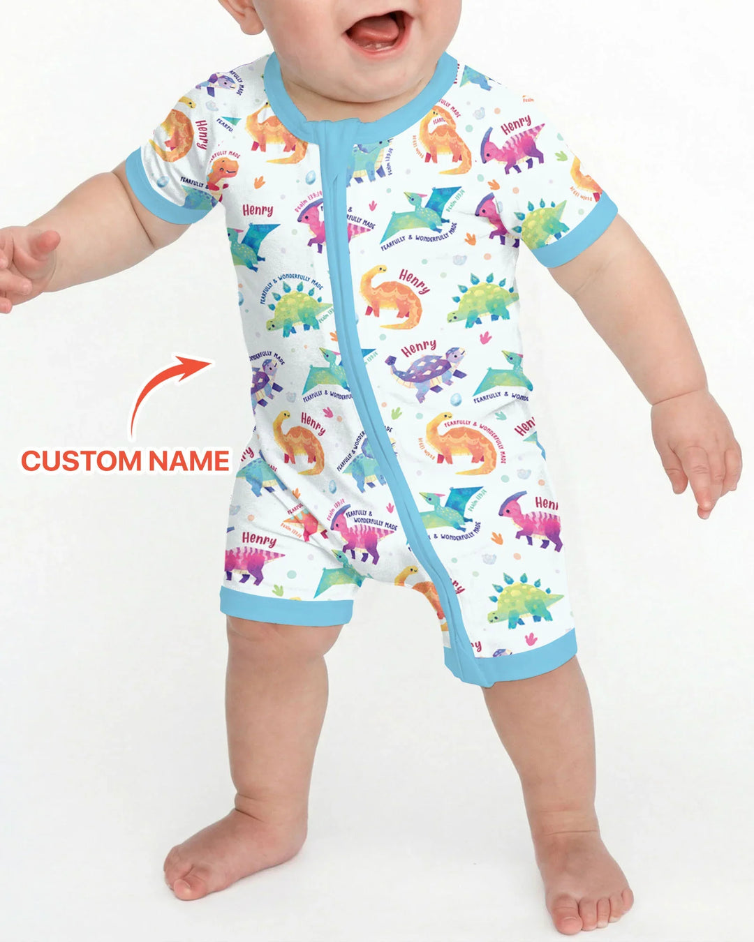 Fearfully & Wonderfully Made Custom Name Boy Bamboo Shorty Zippy