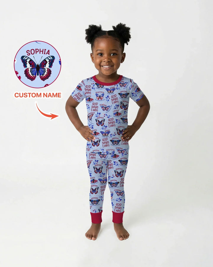 Zweiteiliges, kurzärmliges Pyjama-Set mit Marienkäfern