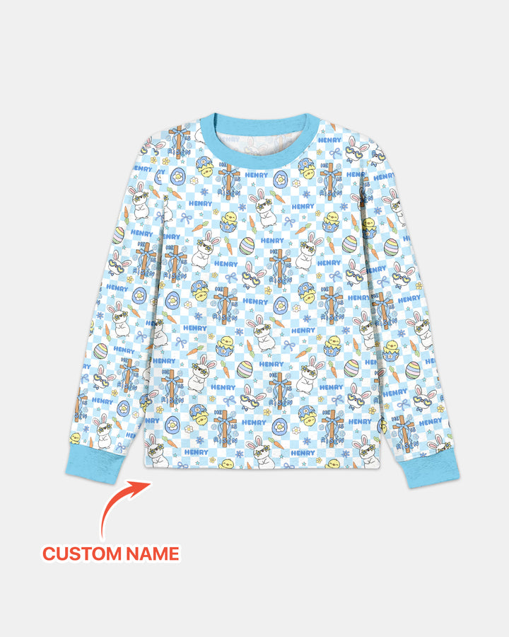 Custom Name Retro Easter Men's Pajama Set