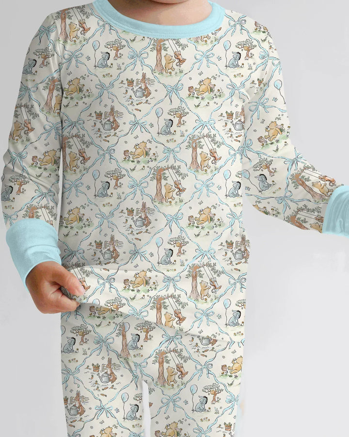 Zweiteiliges Langarm-Pyjama-Set mit Sommerfrüchten