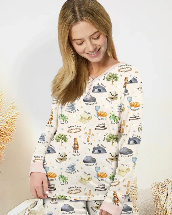He Is Risen Family Matching Women Pajama Set