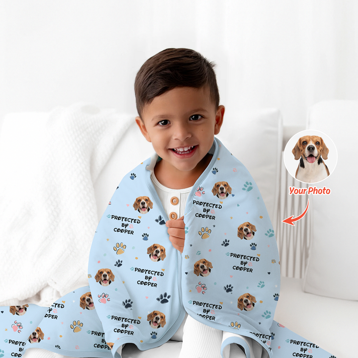 Custom Dog Pattern Toddler Blanket