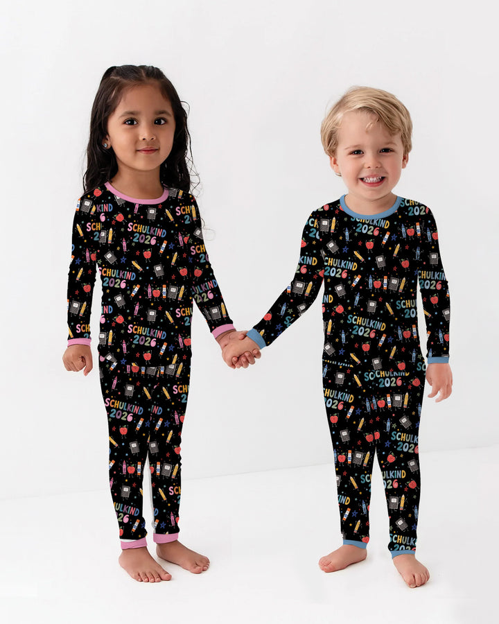 Conjunto de pijama de dos piezas de bambú de manga larga