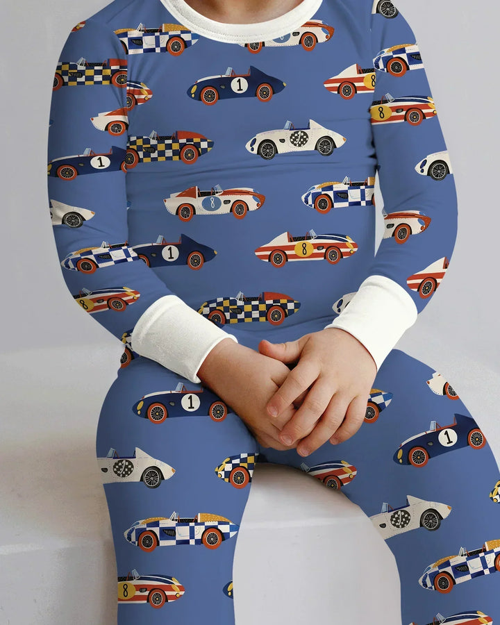 Zweiteiliges Langarm-Pyjama-Set mit Sommerfrüchten