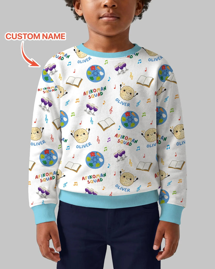 Custom Name Passover Afikoman Squad Crewneck Sweatshirt