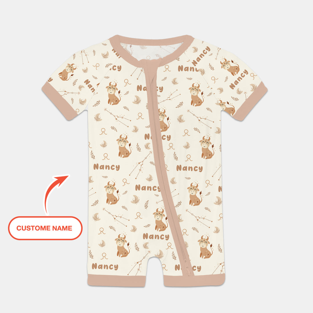 Bohemian Baby Zodiac Signs Custom Name Shorty Zippy