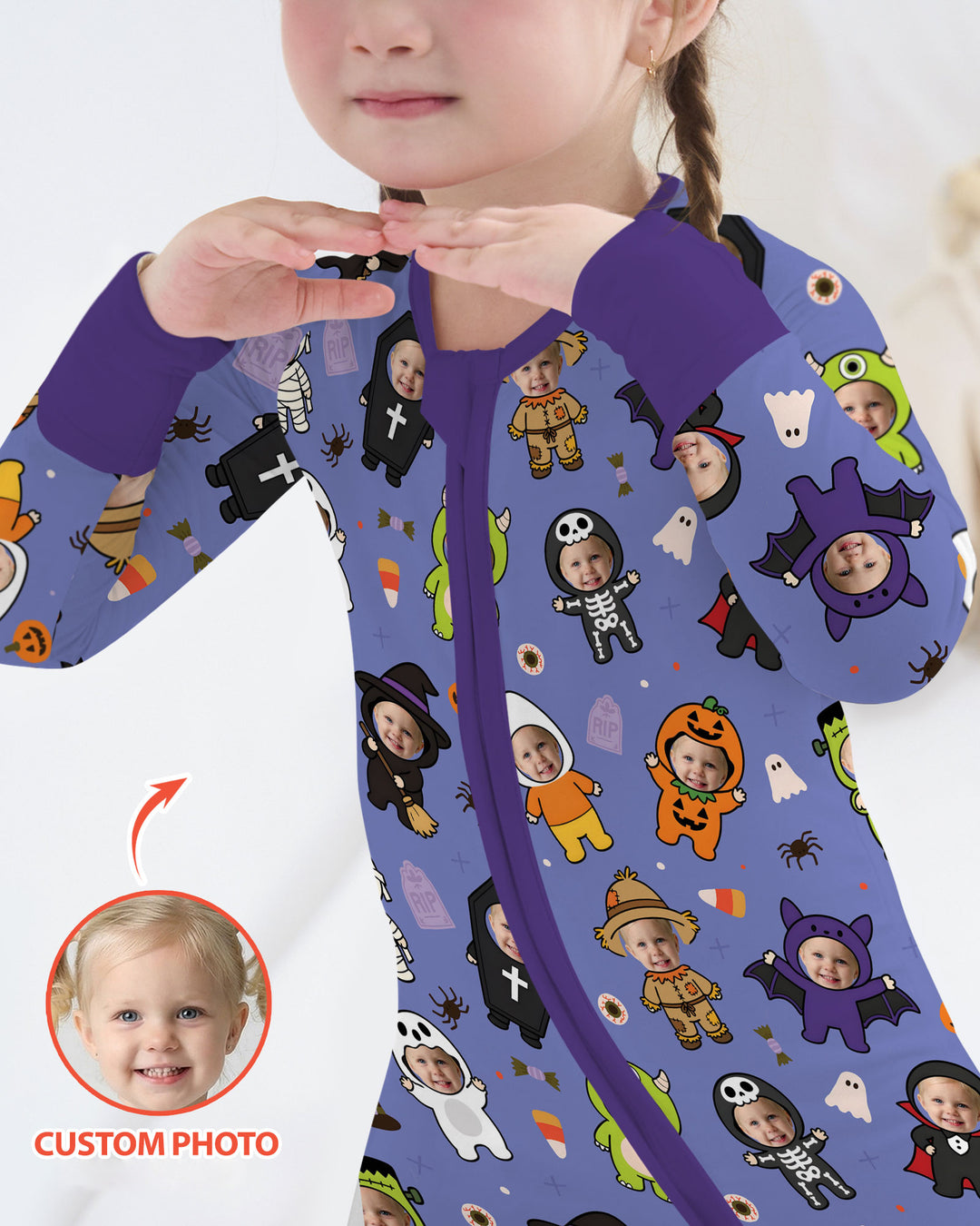 Custom Photo Little Halloween Crew Bamboo Convertible Zippy