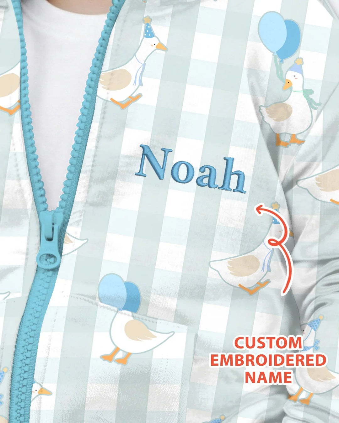 Custom Embroidered Birthday Boy/Girl Baby Bamboo Zip Hoodie