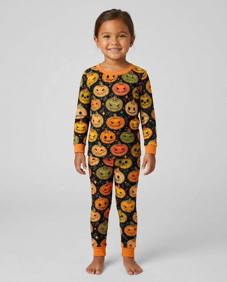 Jack O’ Lantern Nights Bamboo Two Piece Long Sleeve Pajama Set